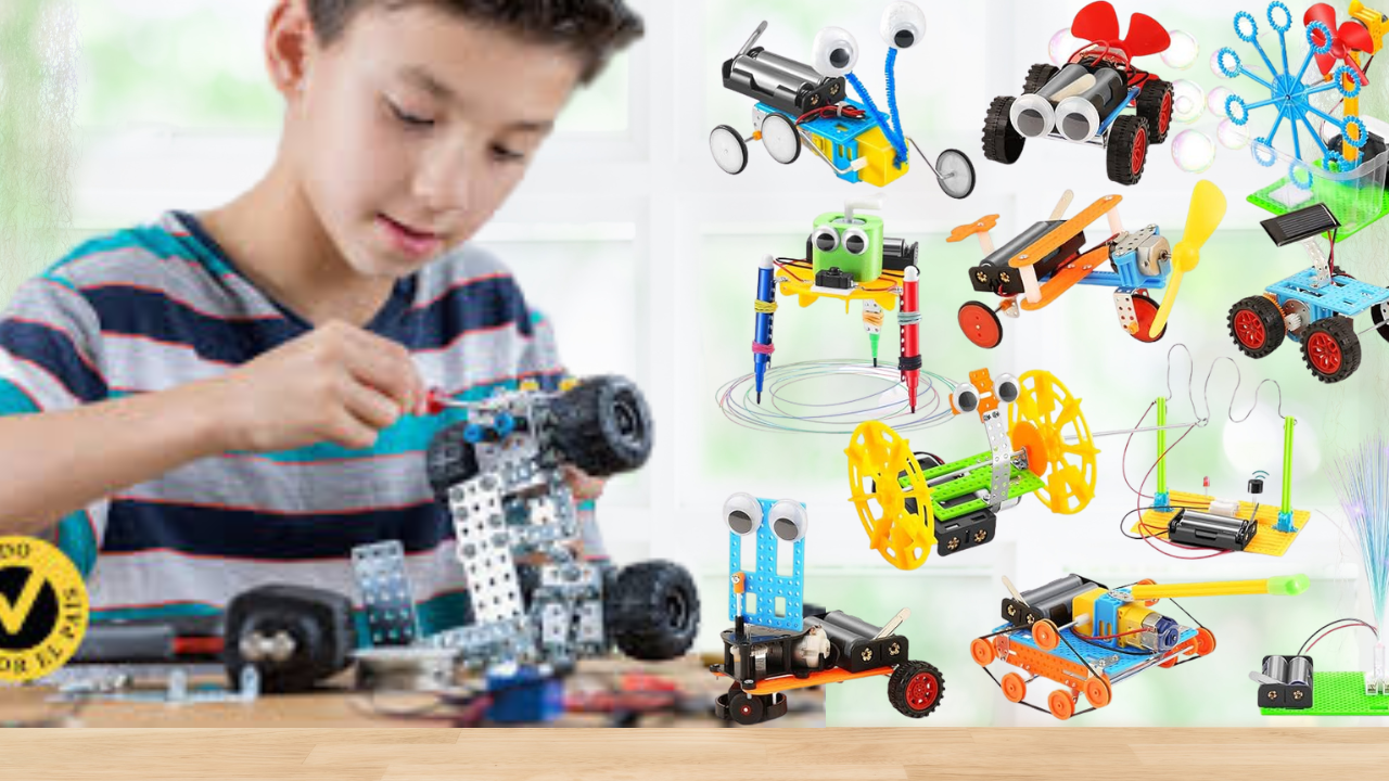 niños de 9 a 12 años jugando con robótica drones y juegos de estrategia